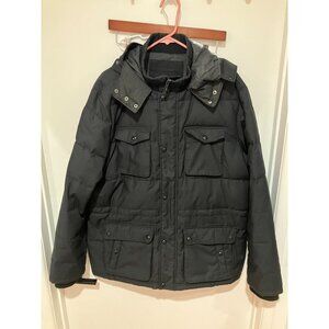 Calvin Klein Men's Zip & Button Puffer Jacket, Black, Size XL